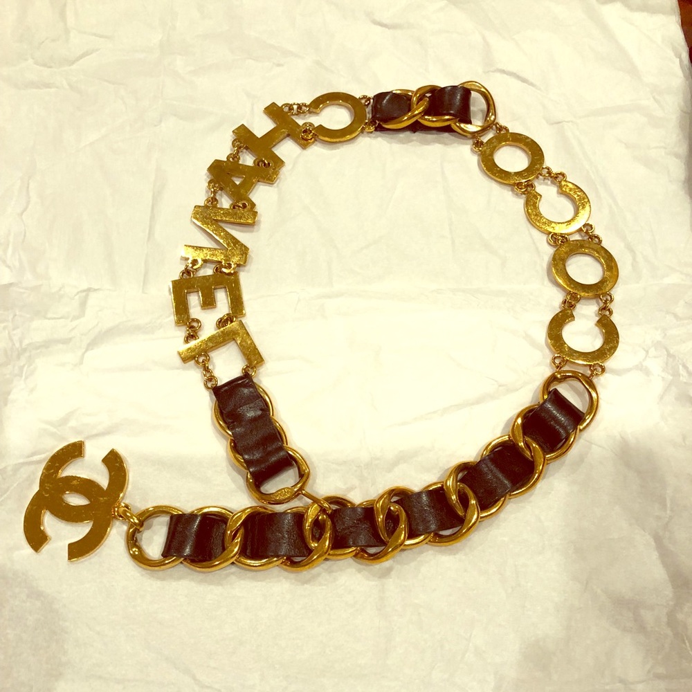 Gold (Rare) 93p Coco Chain Belt Or 2way Necklage
